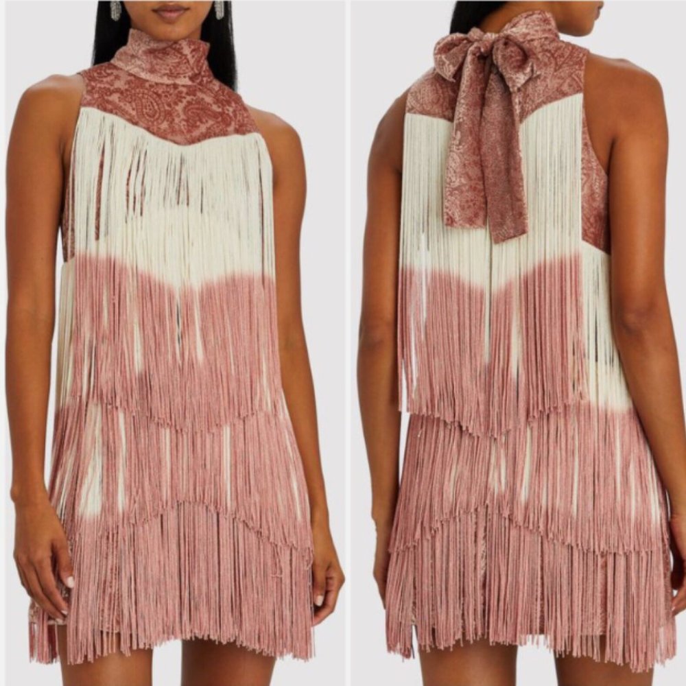 Alexis Mayla Fringe Mini Dress Size